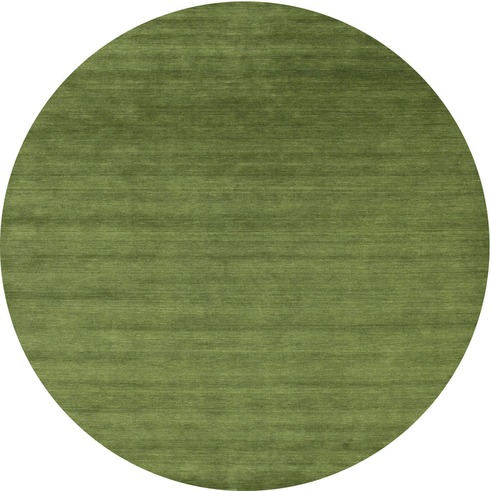 Round Machine Washable Contemporary Green Rug, wshcon26