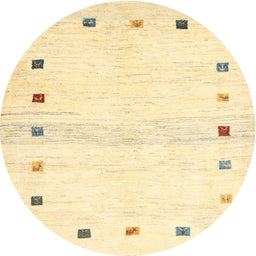 Round Machine Washable Contemporary Brown Gold Rug, wshcon2718