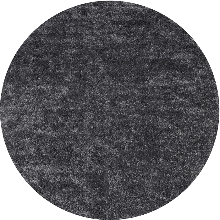 Round Contemporary Carbon Gray Modern Rug, con2723