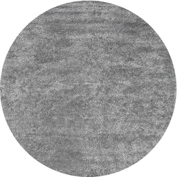 Round Machine Washable Contemporary Gray Rug, wshcon2732