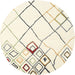 Round Contemporary Lemon Beige Solid Rug, con2733