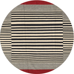 Round Contemporary Brown Modern Rug, con2738