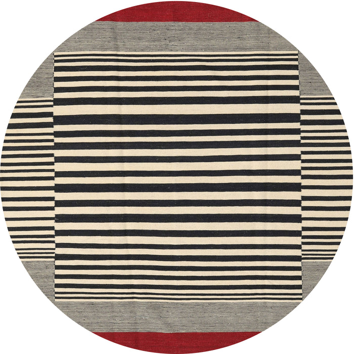 Round Machine Washable Contemporary Brown Rug, wshcon2738