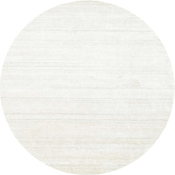 Round Machine Washable Contemporary Pearl White Beige Rug, wshcon273