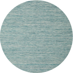 Round Machine Washable Contemporary Sea Green Rug, wshcon2741