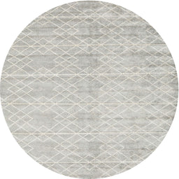 Round Contemporary Dark Gray Modern Rug, con2742