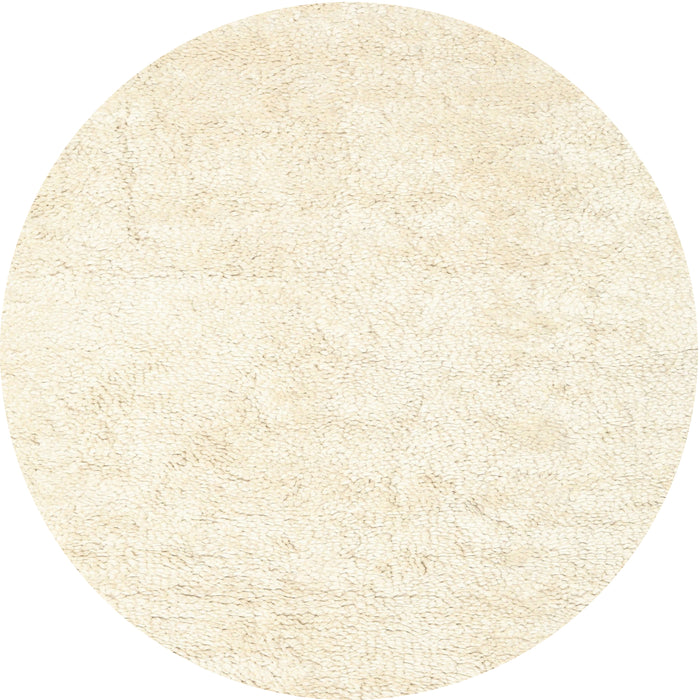 Round Machine Washable Contemporary Vanilla Gold Rug, wshcon2754