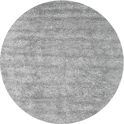 Round Contemporary Silver Gray Modern Rug, con2756