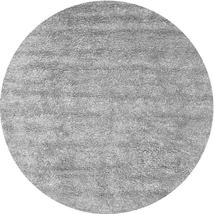 Round Machine Washable Contemporary Silver Gray Rug, wshcon2756