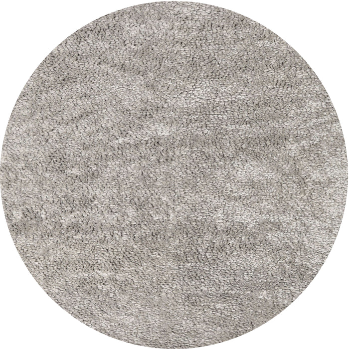Round Machine Washable Contemporary Pale Silver Gray Rug, wshcon2758