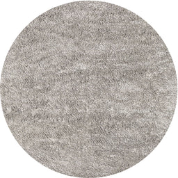 Round Contemporary Pale Silver Gray Modern Rug, con2758