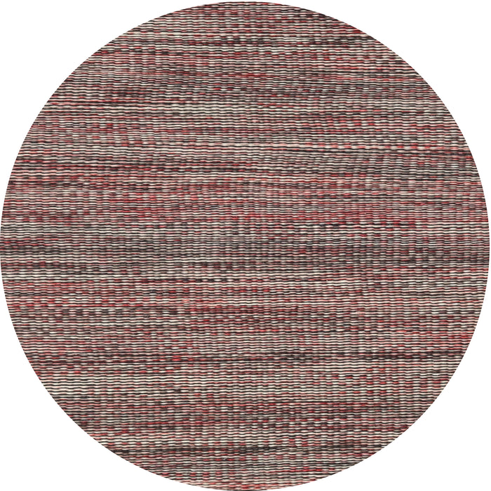 Round Machine Washable Contemporary Dark Salmon Pink Rug, wshcon2763