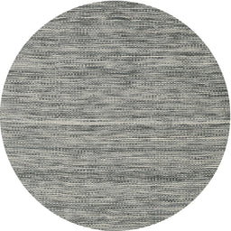 Round Machine Washable Contemporary Carbon Gray Rug, wshcon2766