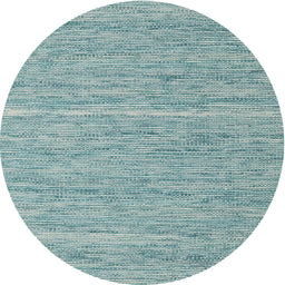 Round Machine Washable Contemporary Light Steel Blue Rug, wshcon2767