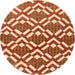 Round Machine Washable Contemporary Red Rug, wshcon276