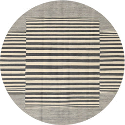 Round Machine Washable Contemporary Ash Gray Rug, wshcon2770