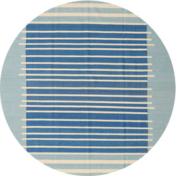 Round Contemporary Blue Ivy Blue Modern Rug, con2777