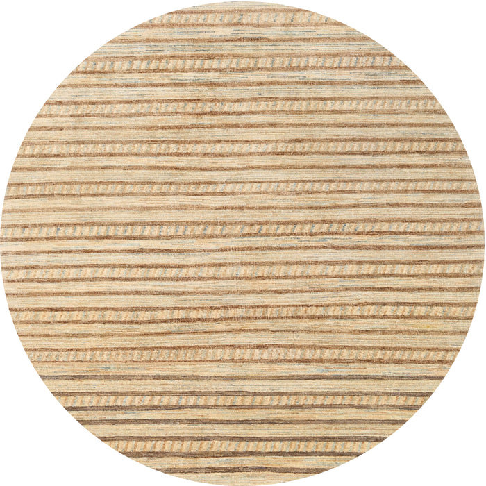 Round Contemporary Brown Gold Solid Rug, con277