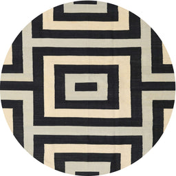 Round Machine Washable Contemporary Charcoal Black Rug, wshcon2780