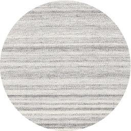 Round Contemporary Silver Pink Solid Rug, con2781
