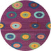 Round Contemporary Burnt Pink Modern Rug, con2783