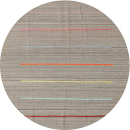 Round Machine Washable Contemporary Rose Dust Purple Rug, wshcon2785