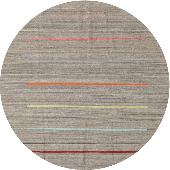 Round Machine Washable Contemporary Rose Dust Purple Rug, wshcon2785