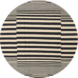 Round Machine Washable Contemporary Gray Brown Rug, wshcon2788