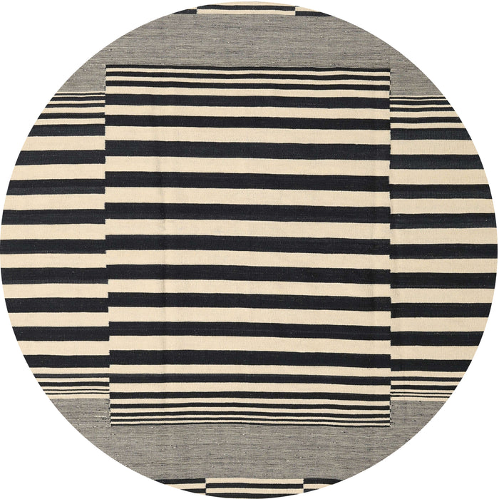 Round Machine Washable Contemporary Gray Brown Rug, wshcon2788