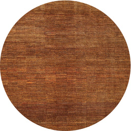 Round Machine Washable Contemporary Orange Rug, wshcon278