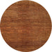 Round Contemporary Orange Modern Rug, con278