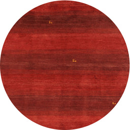 Round Contemporary Red Modern Rug, con2794