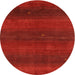 Round Machine Washable Contemporary Red Rug, wshcon2794