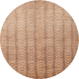 Round Machine Washable Contemporary Red Rug, wshcon279