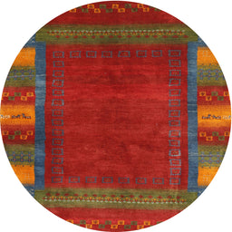 Round Contemporary Sienna Brown Modern Rug, con2800
