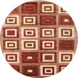 Round Contemporary Sandy Brown Modern Rug, con280