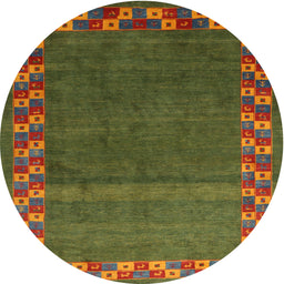 Round Contemporary Dark Bronze Brown Modern Rug, con2811