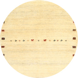 Round Machine Washable Contemporary Sun Yellow Rug, wshcon2812