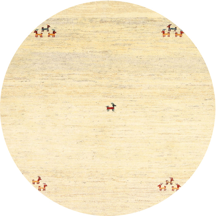 Round Contemporary Brown Gold Solid Rug, con2813