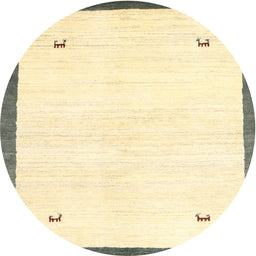 Round Machine Washable Contemporary DarkKhaki Green Rug, wshcon2815