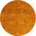 Round Contemporary Orange Red Modern Rug, con2816