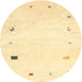 Round Contemporary Sun Yellow Solid Rug, con2817