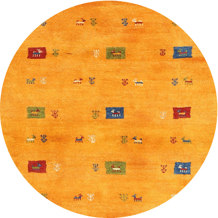 Round Contemporary Neon Orange Modern Rug, con2818