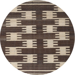 Round Contemporary Bakers Brown Modern Rug, con2828