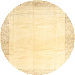 Round Machine Washable Contemporary Sun Yellow Rug, wshcon2835