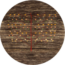 Round Machine Washable Contemporary Sienna Brown Rug, wshcon2838