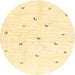 Round Machine Washable Contemporary Mustard Yellow Rug, wshcon2840