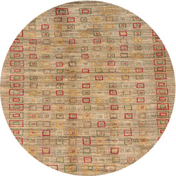 Round Contemporary Sandy Brown Modern Rug, con2852