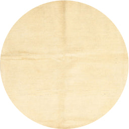 Round Contemporary Sun Yellow Solid Rug, con2855