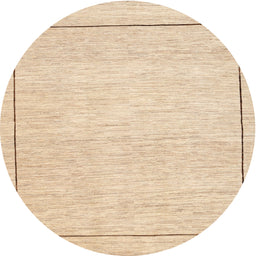 Round Contemporary Deep Peach Orange Solid Rug, con286